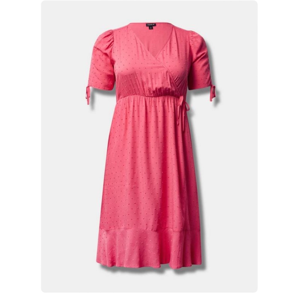Midi Swiss Linen Surplice Dress